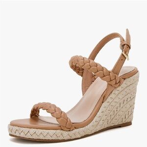 Braided Tan Wedge Sandals